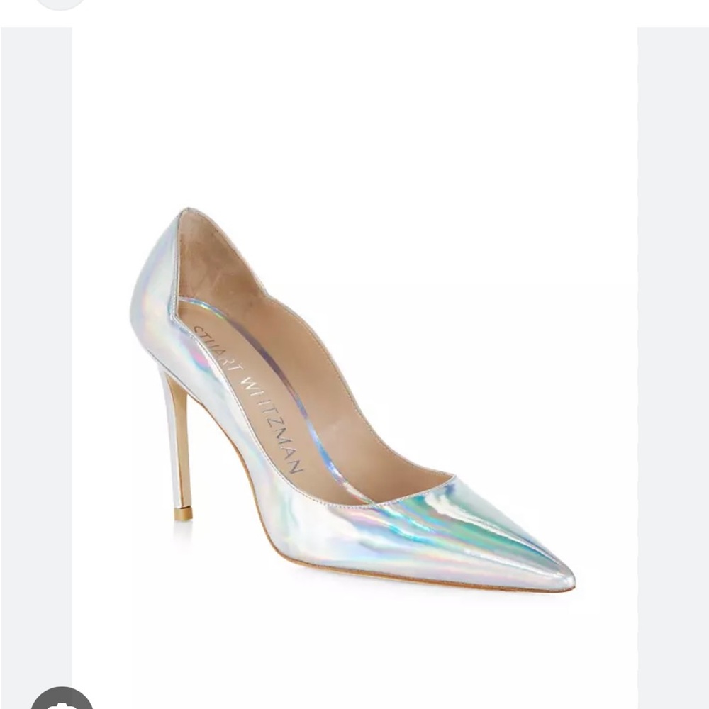 NEW Stuart Weitzman Iridescent Silver Pumps size 5.5